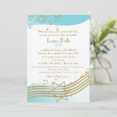 Muziek in de Air Bat Mitswa Kaart (Staand voorkant)