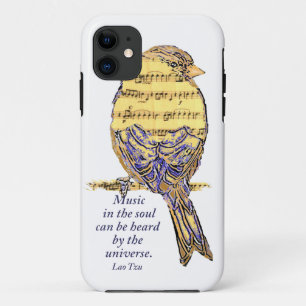 Muziek in de Soul Quote & Music Note Bird iPhone 11 Hoesje