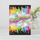 Muziek in kleurrijke partij kaart (Staand voorkant)
