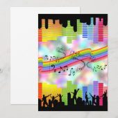 Muziek in kleurrijke partij kaart (Voorkant / Achterkant)