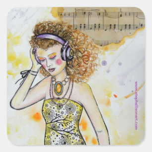 Muziek in mij vierkante sticker