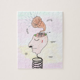 "Muziek in mijn hoofd" briefkaart Legpuzzel