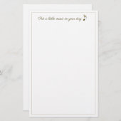 Muziek in uw dag Gold Music Note-serie Briefpapier (Voorkant / Achterkant)