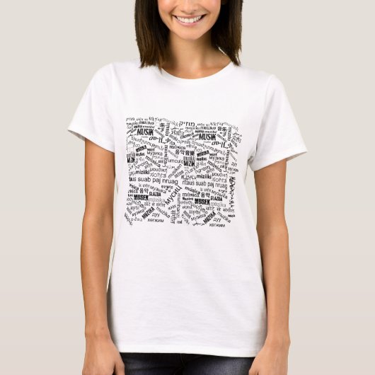 Muziek in verschillende talen t-shirt (Voorkant)