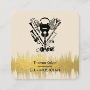 Muziek Instrumenten Event Organizer DJs Player Vierkante Visitekaartje