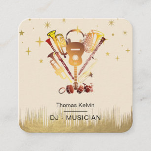 Muziek Instrumenten Event Organizer DJs Player Vierkante Visitekaartje