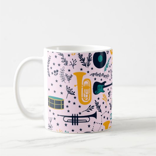 Muziek Instrumenten Koffie Mok (Links)