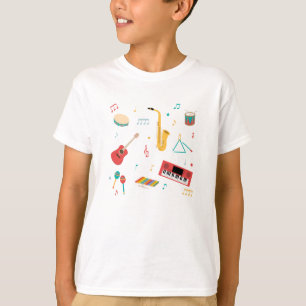 Muziek Instrumenten Muziek Thema Patroon T-shirt