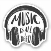Muziek is alles wat ik nodig heb sticker (Voorkant)