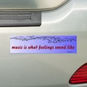 muziek is... bumpersticker (Op auto)