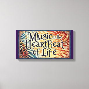 Muziek Is De Hartslag Van Het Leven 2 Canvas Afdruk