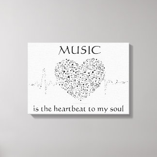 Muziek is de hartslag van My Soul Custom Canvas Afdruk