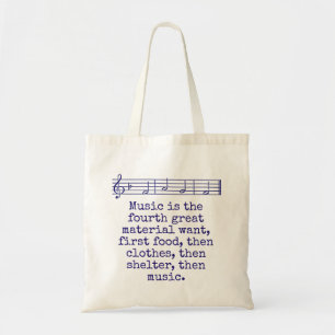 Muziek is de vierde grote materiële wens - Muziek Tote Bag