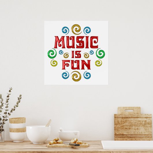 Muziek is goed poster (Keuken)