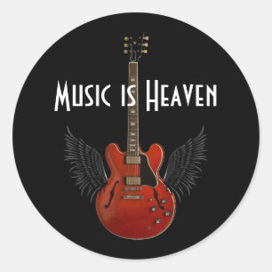 Muziek is Heaven Sheet van 20 Ronde Stickers