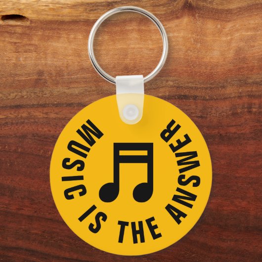 Muziek is het antwoord grappige custom monogram sleutelhanger (Voorkant)