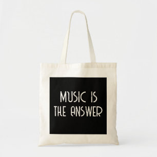 Muziek is het antwoord op muziek tote bag