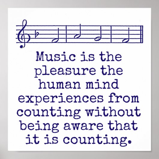 Muziek is het genoegen - Music Quote Poster (Voorkant)