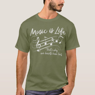 Muziek is het leven dat waarom ons hart slagen hee t-shirt