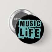 Muziek is het leven! ronde button 5,7 cm (Voorkant /achterkant)