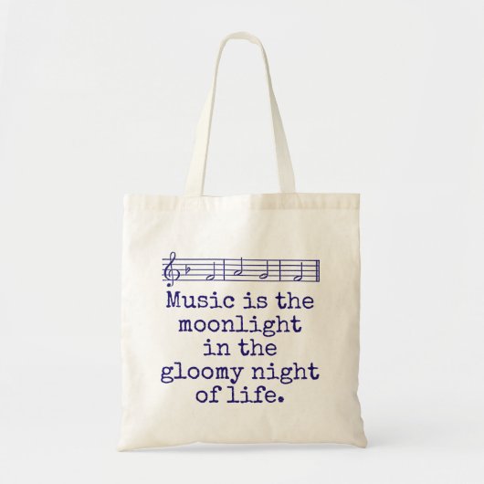 Muziek is het moonlight - Music Quote Tote Bag (Voorkant)