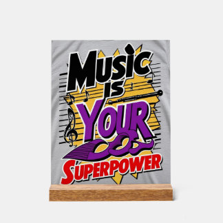 Muziek is je superkracht optie 3 acryl bord