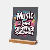 Muziek is je Superpower Acryl Bord (Hoek)