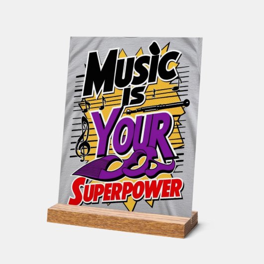 Muziek is je Superpower optie 3 Acryl Bord (Hoek)