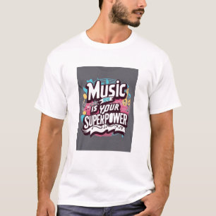 Muziek is je Superpower optie 3 T-shirt