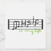 Muziek is leven wijn etiket (Enkel label)