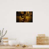 Muziek is levensquote Harp klassiek instrument Poster (Keuken)