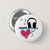Muziek is liefde ronde button 5,7 cm (Voorkant /achterkant)