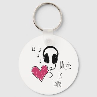 Muziek is liefde sleutelhanger