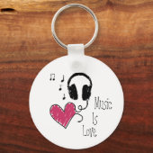 Muziek is liefde sleutelhanger (Voorkant)