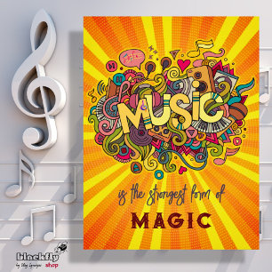Muziek is magische  Quote Art Briefkaart