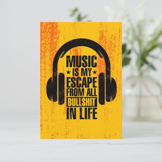 Muziek is mijn eigen omgeving bedankkaart (Staand voorkant)