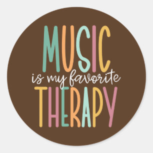 Muziek is mijn favoriete Therapieconoom Ronde Sticker