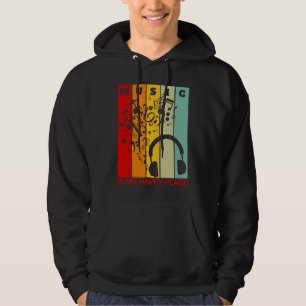 Muziek is Mijn Gelukkige Plaats Muzikant Kunstena Hoodie