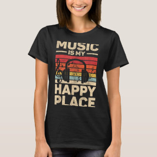 Muziek Is Mijn Gelukkige Plaats Muzikant Outfit Ed T-shirt