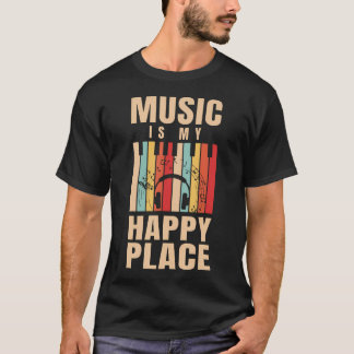 Muziek Is Mijn Gelukkige Plek Edm Dj Muziek T-shirt