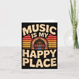 Muziek is mijn gelukkige plek grappige retro jukeb kaart
