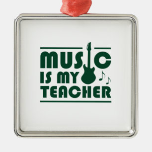 Muziek is mijn leraar metalen ornament