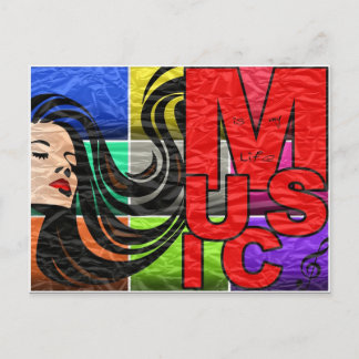 Muziek is mijn leven briefkaart