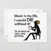 Muziek is mijn leven briefkaart (Voorkant / Achterkant)