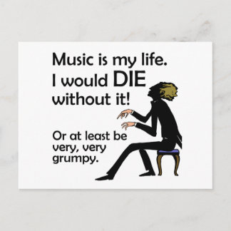 Muziek is mijn leven briefkaart