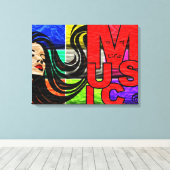 Muziek is mijn leven canvas afdruk (Insitu (Houten vloer))