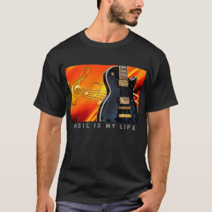Muziek is mijn leven elektrisch gitaarfotoT-shirt T-shirt