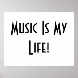 Muziek is mijn leven in het wit II Poster