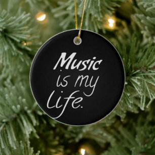 Muziek is mijn leven keramisch ornament