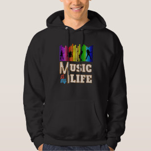 Muziek is mijn leven met gitarist Singer Piano Pla Hoodie